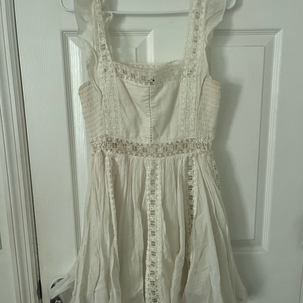 Free People Cream Mini Dress